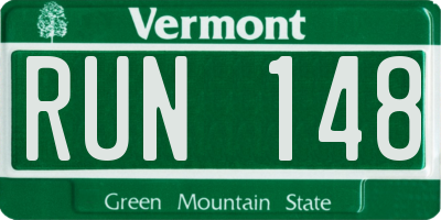 VT license plate RUN148