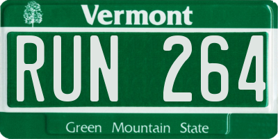 VT license plate RUN264