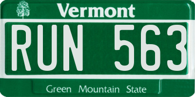 VT license plate RUN563