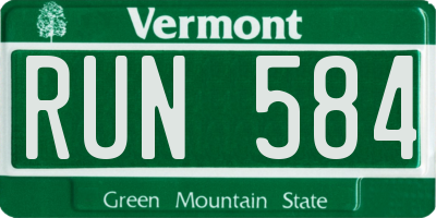 VT license plate RUN584