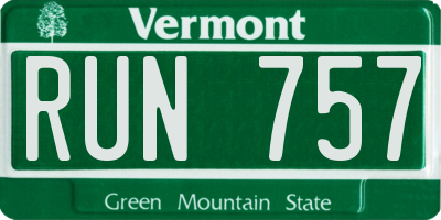 VT license plate RUN757