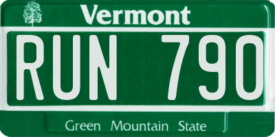 VT license plate RUN790