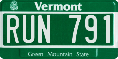 VT license plate RUN791