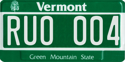 VT license plate RUO004