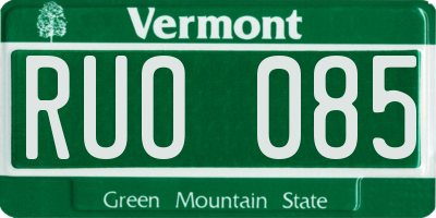 VT license plate RUO085