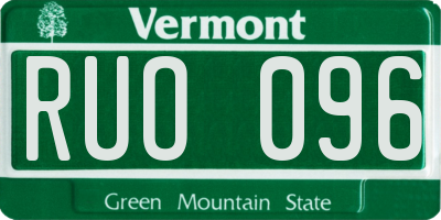 VT license plate RUO096
