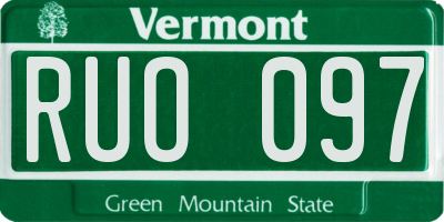 VT license plate RUO097