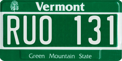 VT license plate RUO131