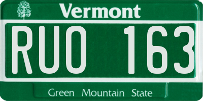 VT license plate RUO163