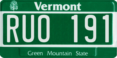 VT license plate RUO191
