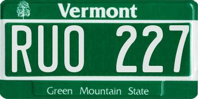 VT license plate RUO227