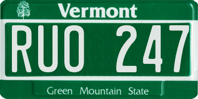VT license plate RUO247