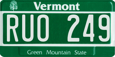 VT license plate RUO249