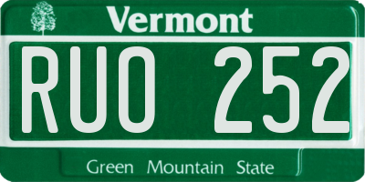 VT license plate RUO252