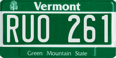 VT license plate RUO261
