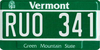 VT license plate RUO341