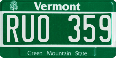 VT license plate RUO359
