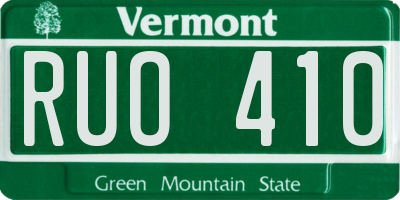 VT license plate RUO410