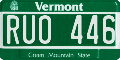 VT license plate RUO446