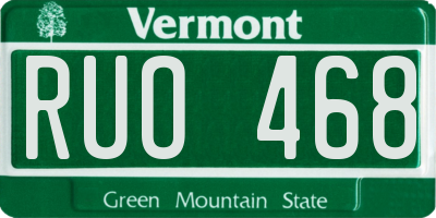 VT license plate RUO468