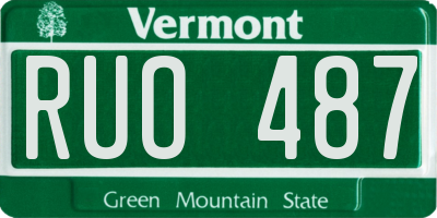VT license plate RUO487