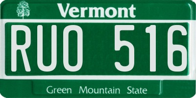 VT license plate RUO516