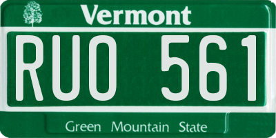 VT license plate RUO561