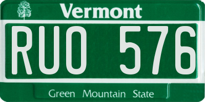 VT license plate RUO576