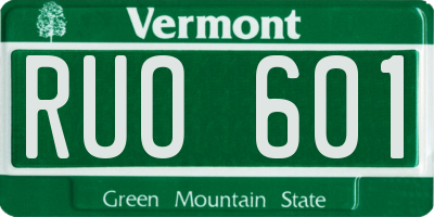 VT license plate RUO601