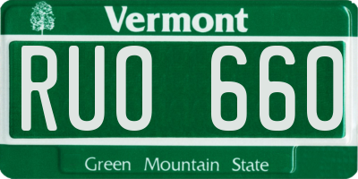 VT license plate RUO660