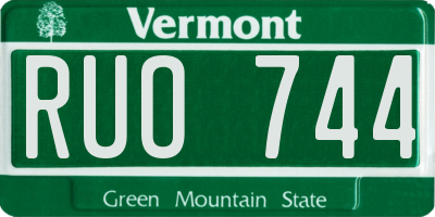 VT license plate RUO744