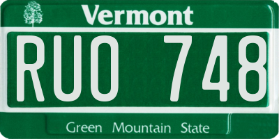 VT license plate RUO748