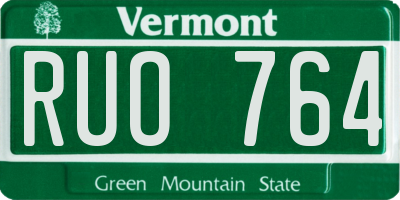 VT license plate RUO764