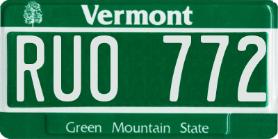 VT license plate RUO772