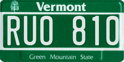 VT license plate RUO810