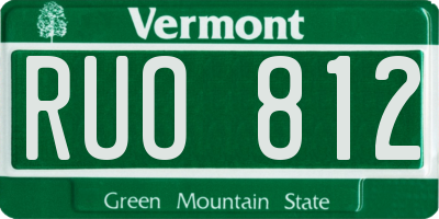 VT license plate RUO812