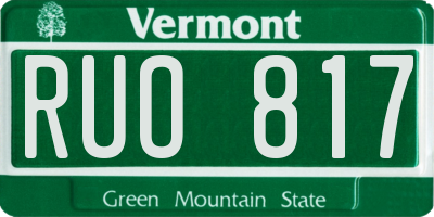 VT license plate RUO817