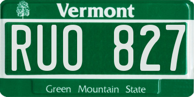 VT license plate RUO827