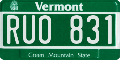 VT license plate RUO831