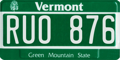 VT license plate RUO876