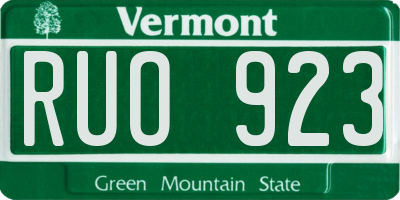 VT license plate RUO923