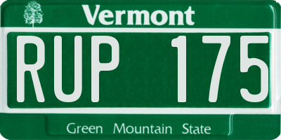 VT license plate RUP175