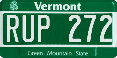 VT license plate RUP272