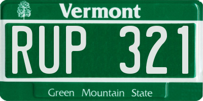 VT license plate RUP321