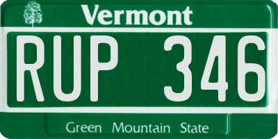 VT license plate RUP346