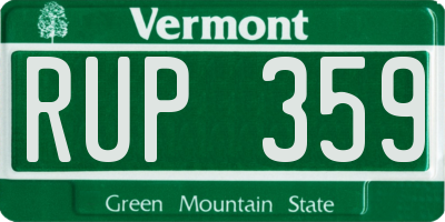 VT license plate RUP359