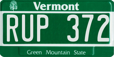 VT license plate RUP372