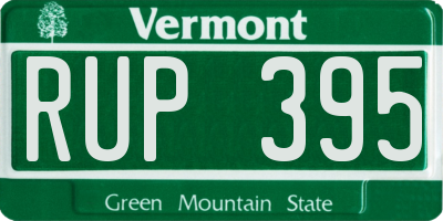 VT license plate RUP395
