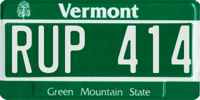 VT license plate RUP414