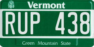 VT license plate RUP438